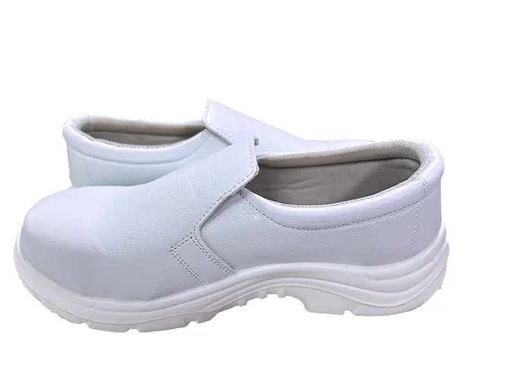 Clean room footwear slip resistant white ESD anti-static safety shoes with steel toe