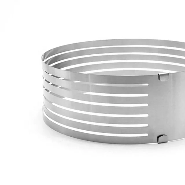 12In Cake Slicer Stainless Steel Adjustable 7 Layered Bread Cutter Ring with Respective Diameter