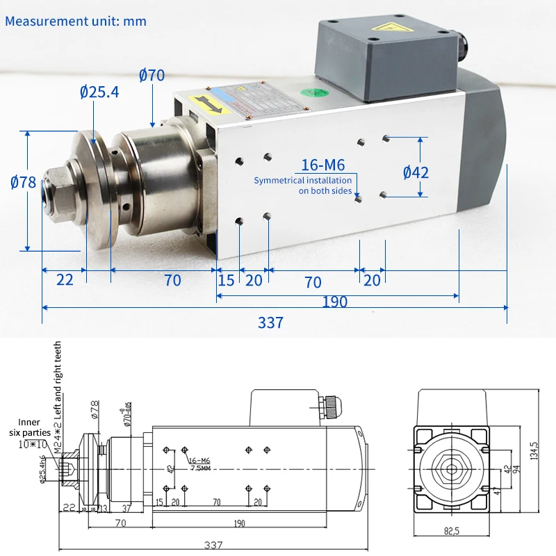 factory supply metal cutting spindle 12000Rpm 1.5KW Automatic Tool Change Spindle Motor