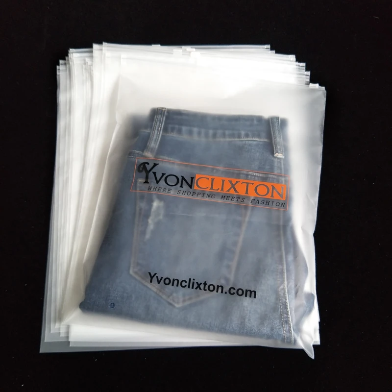 Guangzhou Packing Accessories Plastic Poly Bag Custom Print Zipper Shirt Packaging Plastic Bag For Swimsuit Hoodies Jeans