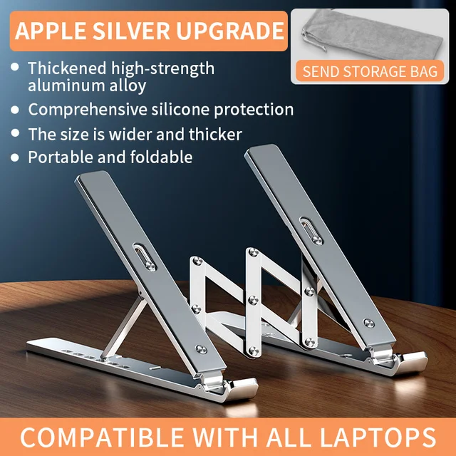 Adjustable Laptop Stand 11 to 15.6 inch Notebook Portable Metal Riser Aluminum Alloy Holder Foldable Office Computer Cooler