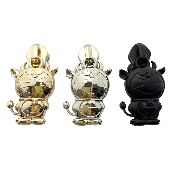 Wholesale customized brand logo metal zipper puller slider for handbag/jacket