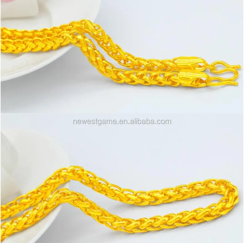 
24k chain FREE SHIPPING Heavy MEN 24K REAL SOLID GOLD FINISH THICK MIAMI CUBAN LINK NECKLACE CHAIN 24k gold necklace 