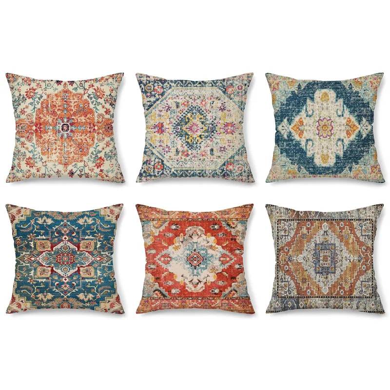 Antique Persian Tribal Turkish Kilim Cushion Cover Sofa Home Decor Vintage Bohemian Ethnic Art Square Throw Pillow Cover