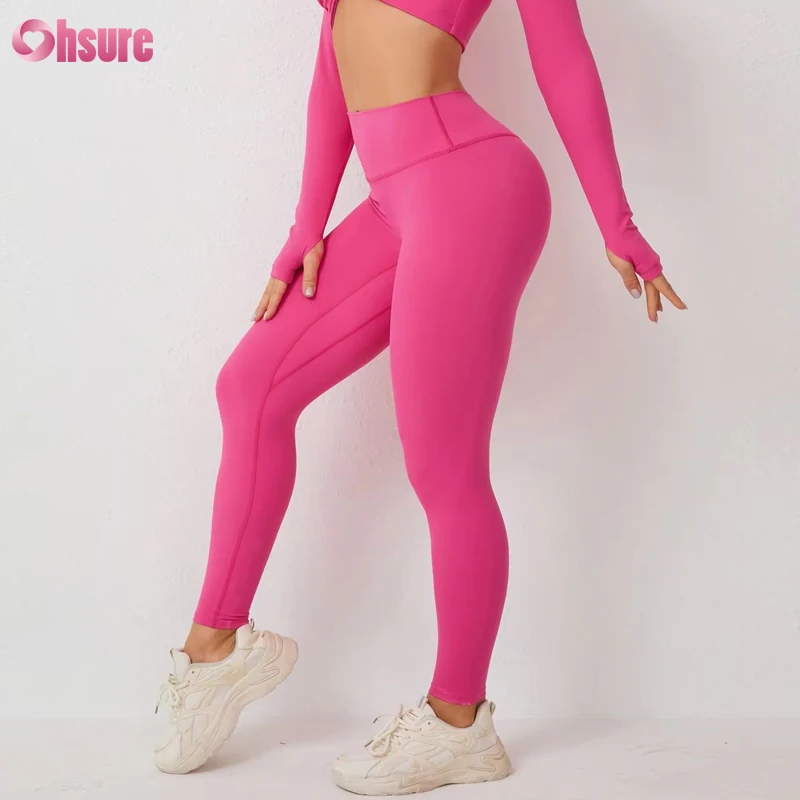 Tummy Control High Waist Sports Yoga Pants 4 Way Stretchy Running Gym Tights Workout Athletic Leggings