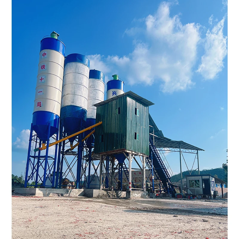 Construction Machinery Concrete Plant Stationary JS3000 Double Shaft Concrete Mixer HLS180 Stationary Concrete Batching Plant