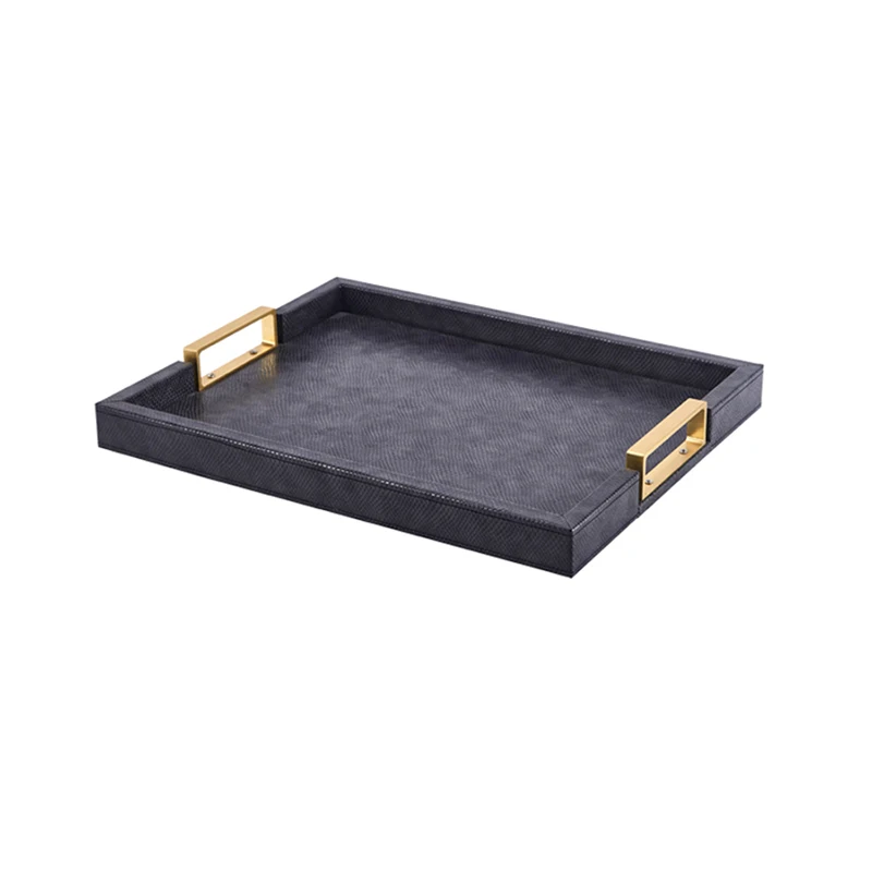 Hot Selling PU Leather Office Organizer Square Storage Tray