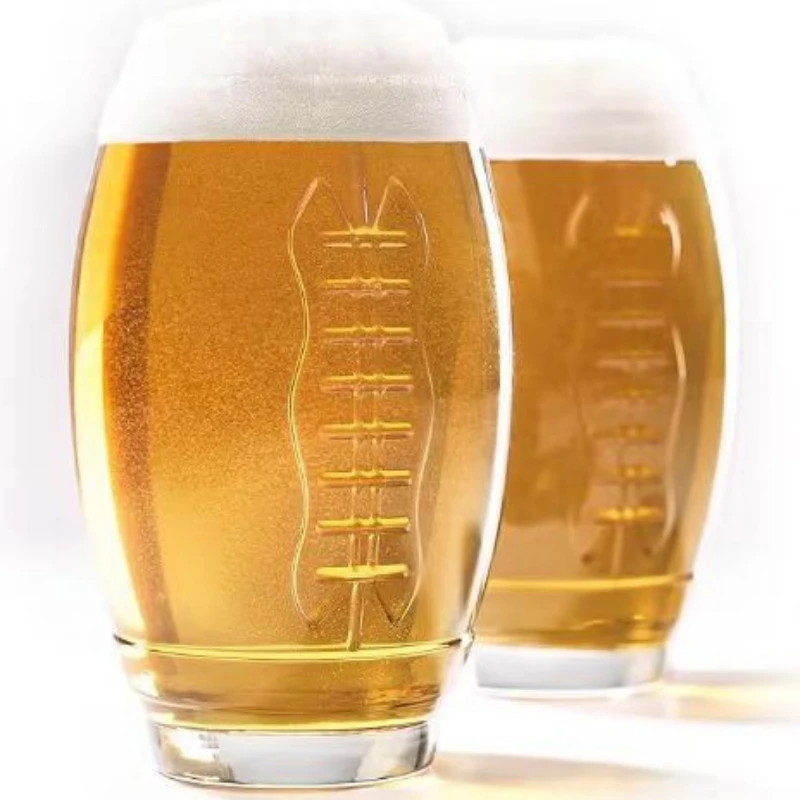 Handmade Clear Borosilicate Drinking Double Wall Glass Tea Cup Rugby Shaped Whisky Liquor Vodka Shot Glass American Football