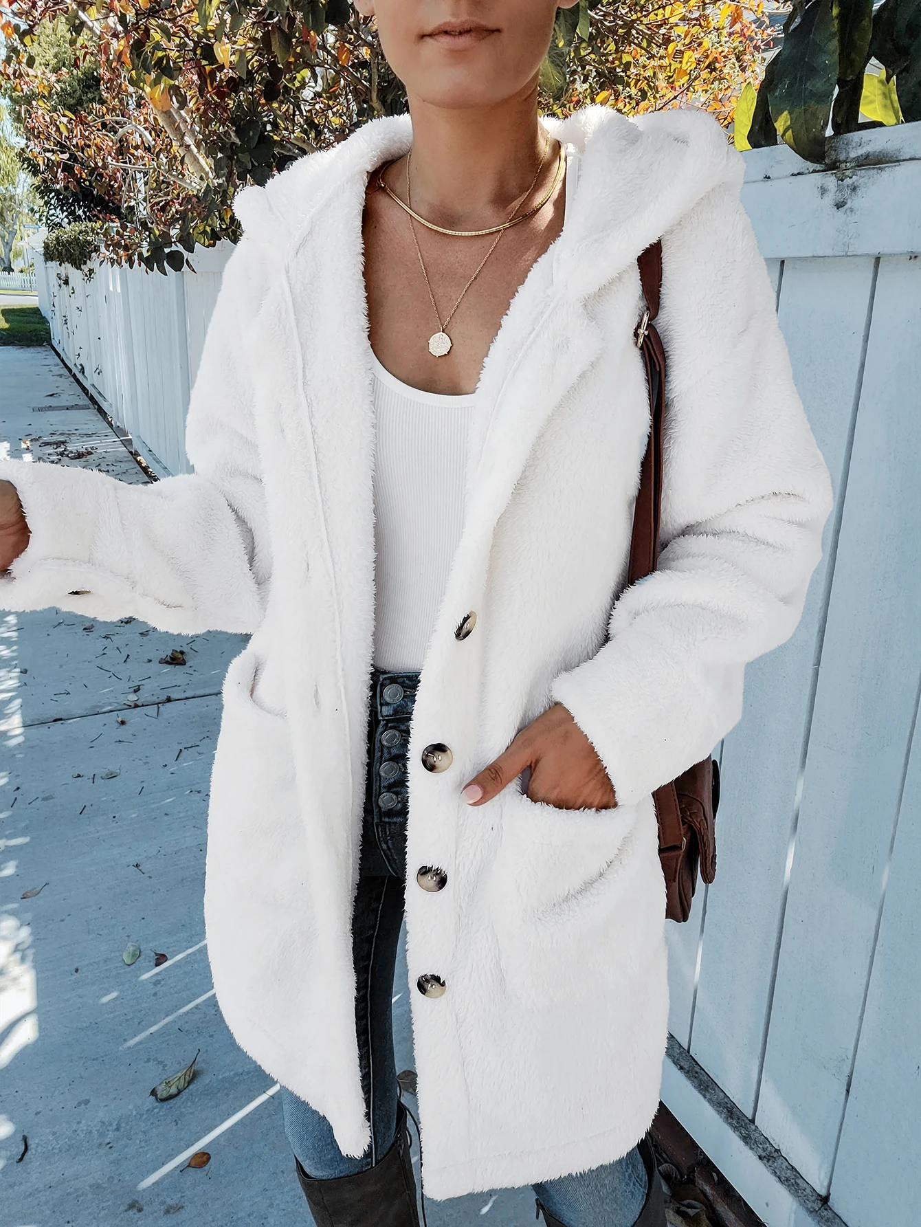 PRETTY STEPS 2021 PSK2147044 Amazon Hot Sale Original Design Thick Fleece Open Front Hoodie Cardigan