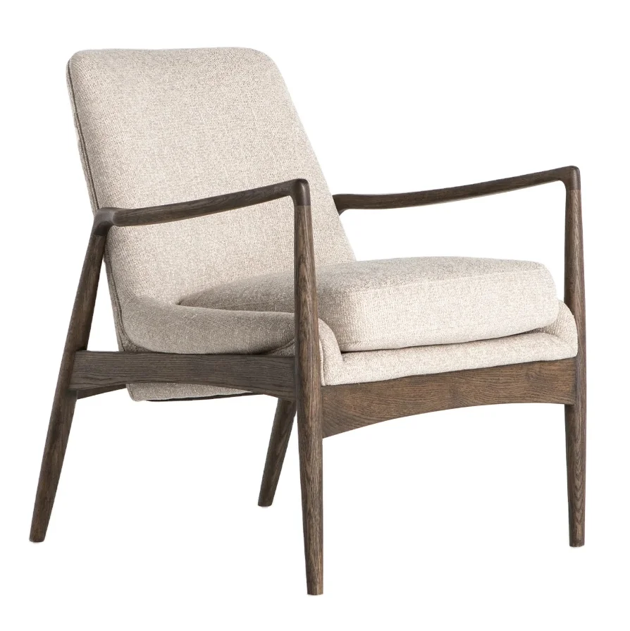 Modern High Quality Single Living Room Furniture Upholstered Wooden Sofa Chair