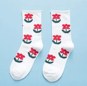 Yueli school socks colorful flower socks fashion girl socks make yourself