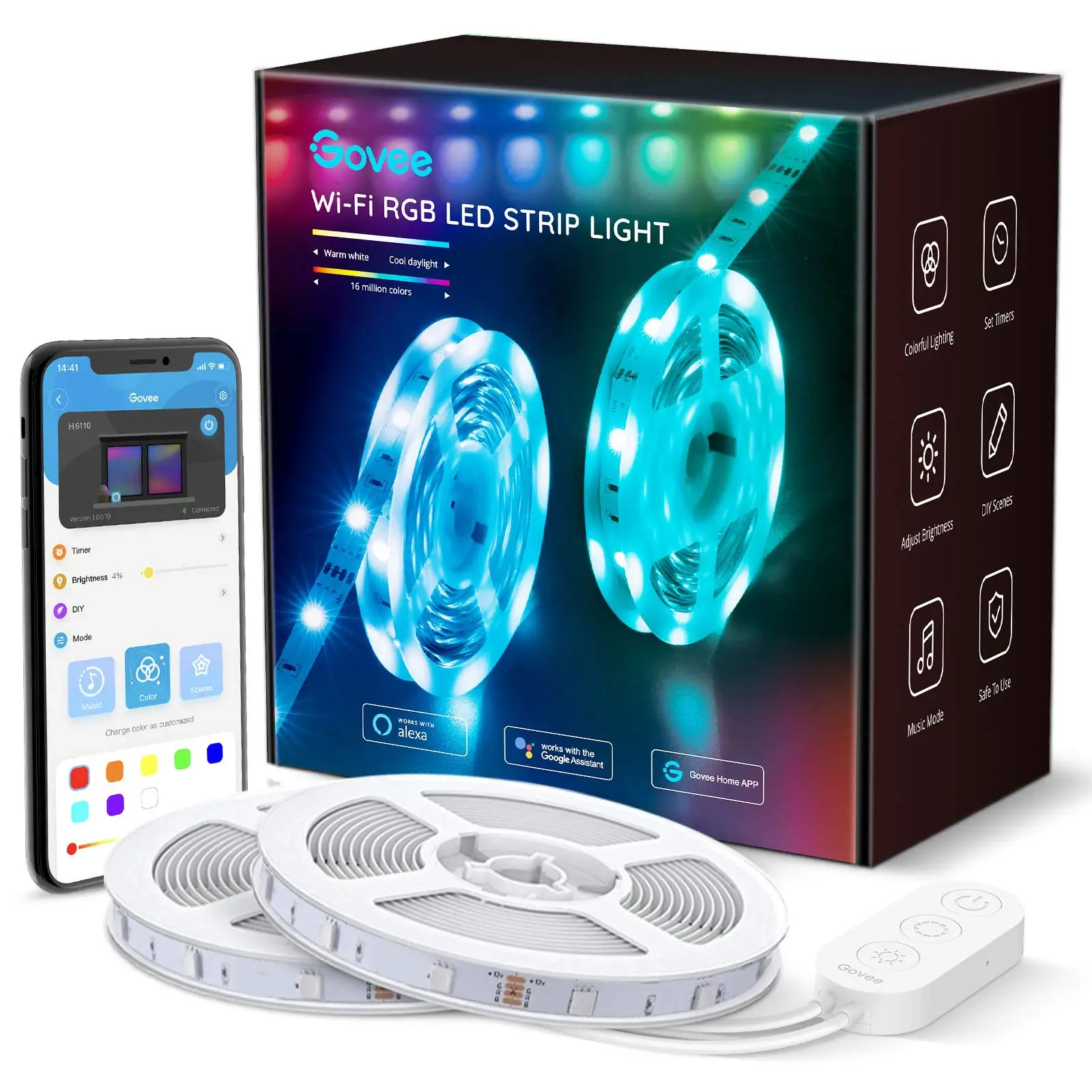  Светодиодная RGB-лента с дистанционным управлением Wi-Fi 5050 SMD Rgb 10