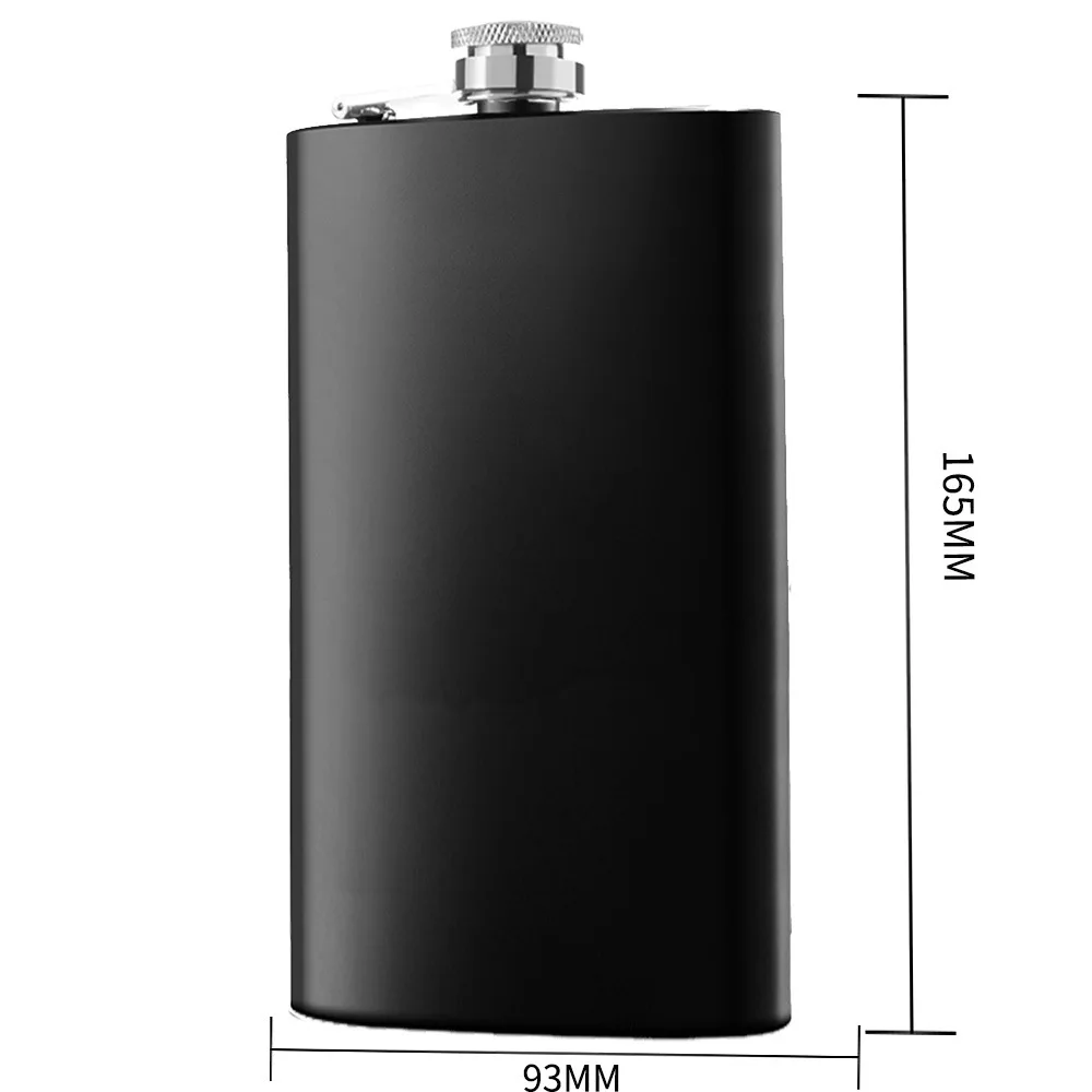 Custom Logo 1-12oz Capacity Matte black Male Alcohol Whisky Wine Pot Bottle Pocket Portable Stainless Steel Hip Flasks