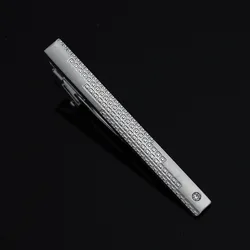 New Frosted Man Silver Tie Clips  Bars Tie Pins Metal Alloy Custom Clip On Tie For Men Business