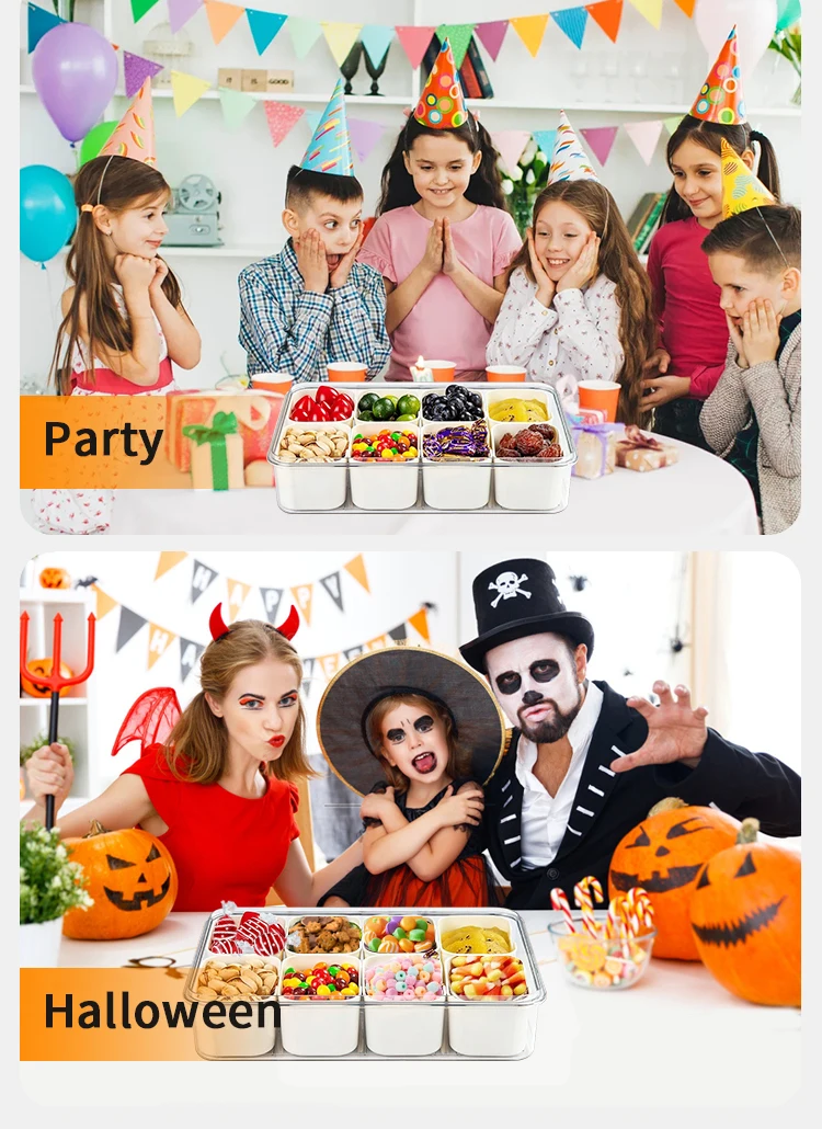 Aohea bpa free 4 8 compart Kitchen vegetable crisper 8 grids transparent storage box with strainer