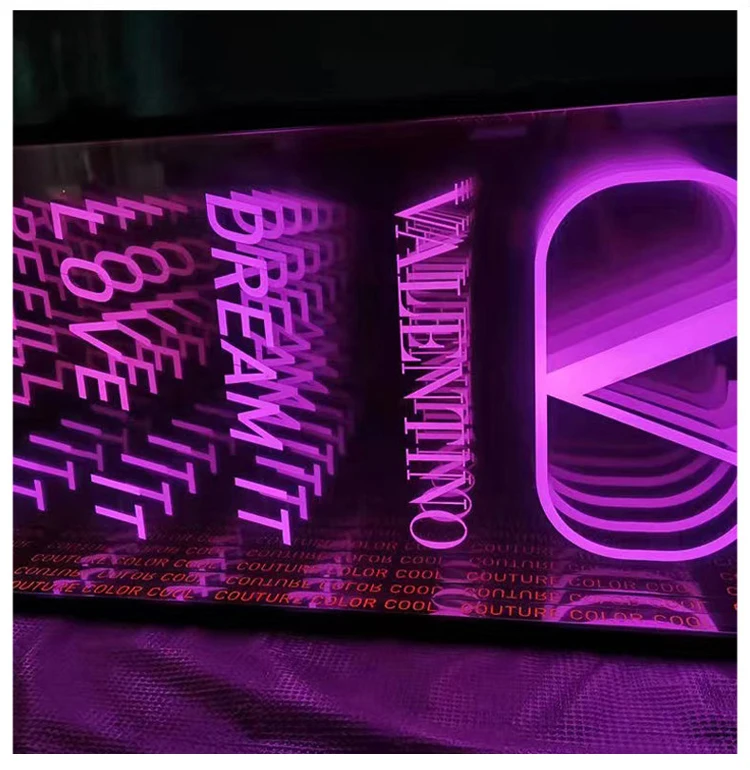 Melaleuca Light word Magic mirror 3D Infinity Mirror Neon flexible light strip super long bright sign bar party special