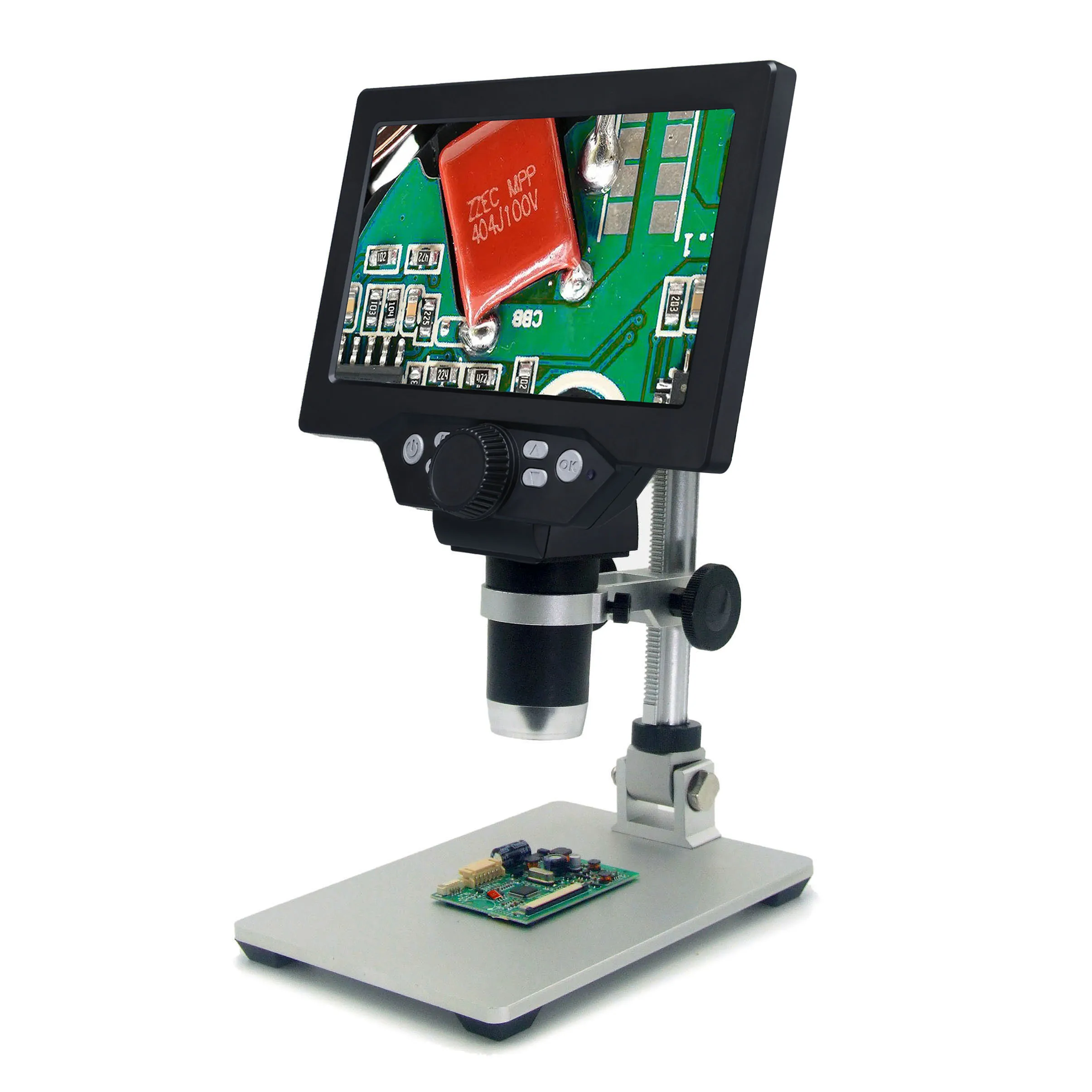 
7 Inch HD LCD Screen Microscope Digital with big metal base stereo for PCB repair 