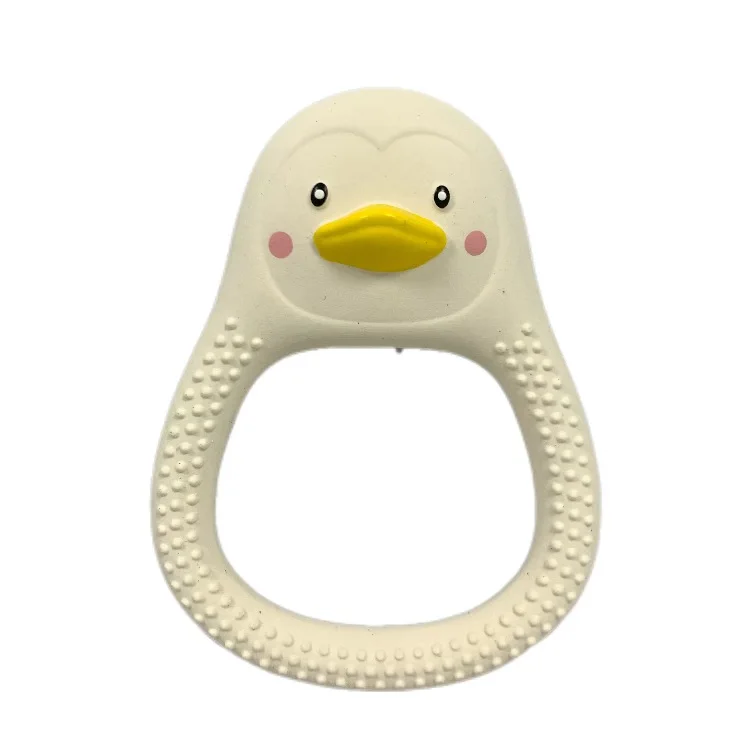 Lively Two-color Penguin Sensory Raised Bracelet Natural Latex Baby Tether Toy