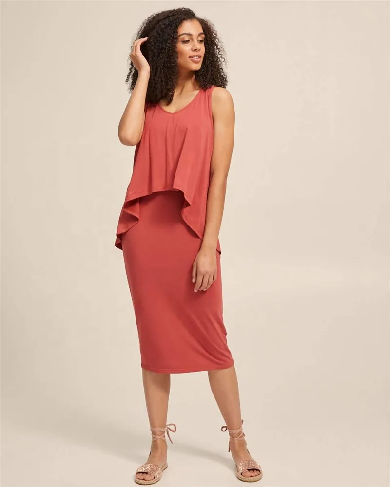 Wholesale Hot Sale Soft Breathable Maternity Clothing Nursing Friendly Women Casual Breastfeeding Bamboo Nursing Dress