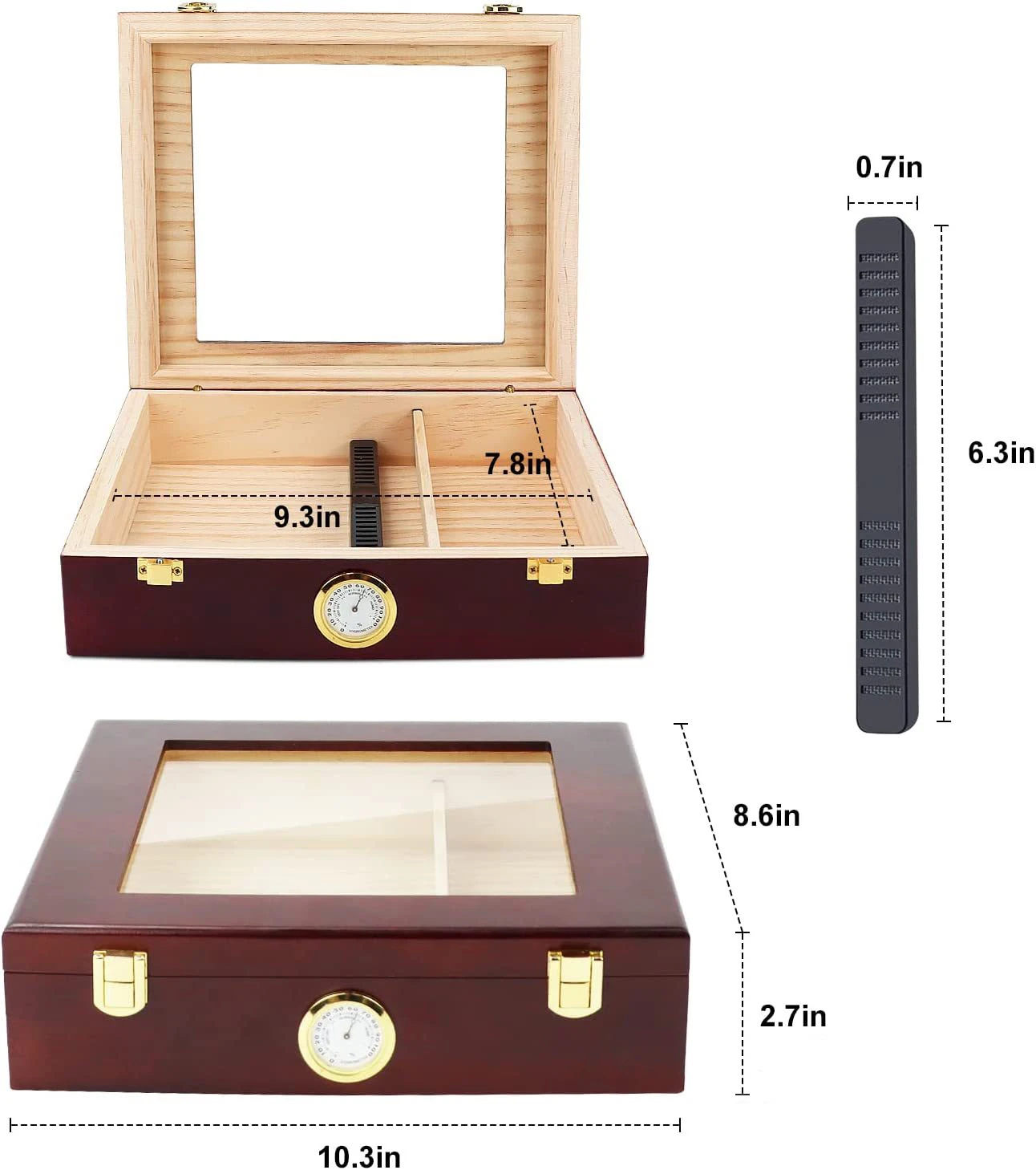 Деревянная коробка для сигар, подарочный набор, коробка ручной работы, деревянная стеклянная Роскошная сигарная хьюмидор для мужчин, аксессуары для сигар, хьюмидор