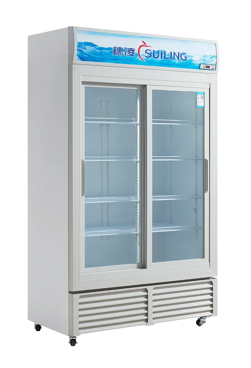 Suiling ETL 2-sliding door upright showcase chiller/commercial  refrigerator/ beverage display/drinks cooler US market LGF-1000S