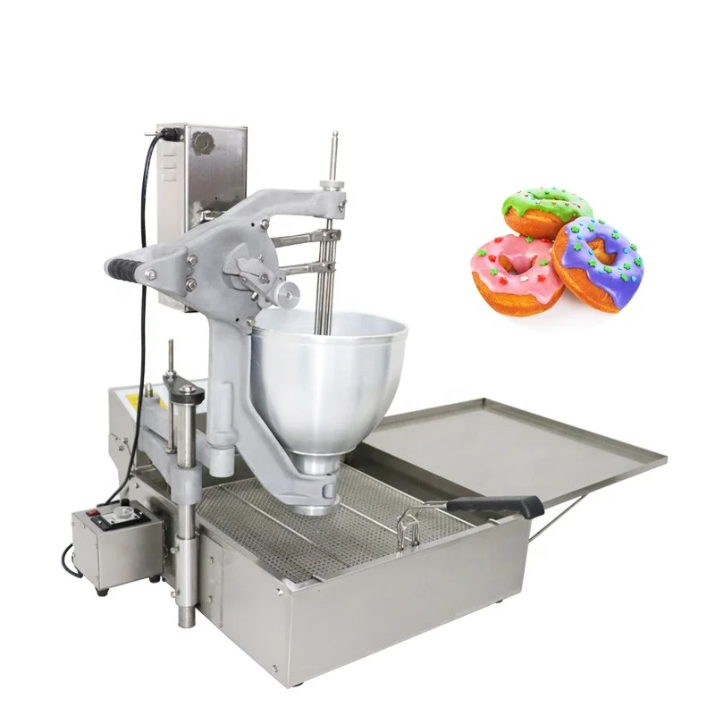 Commercial mini automatic yeast donut fryer machine with feeder fry