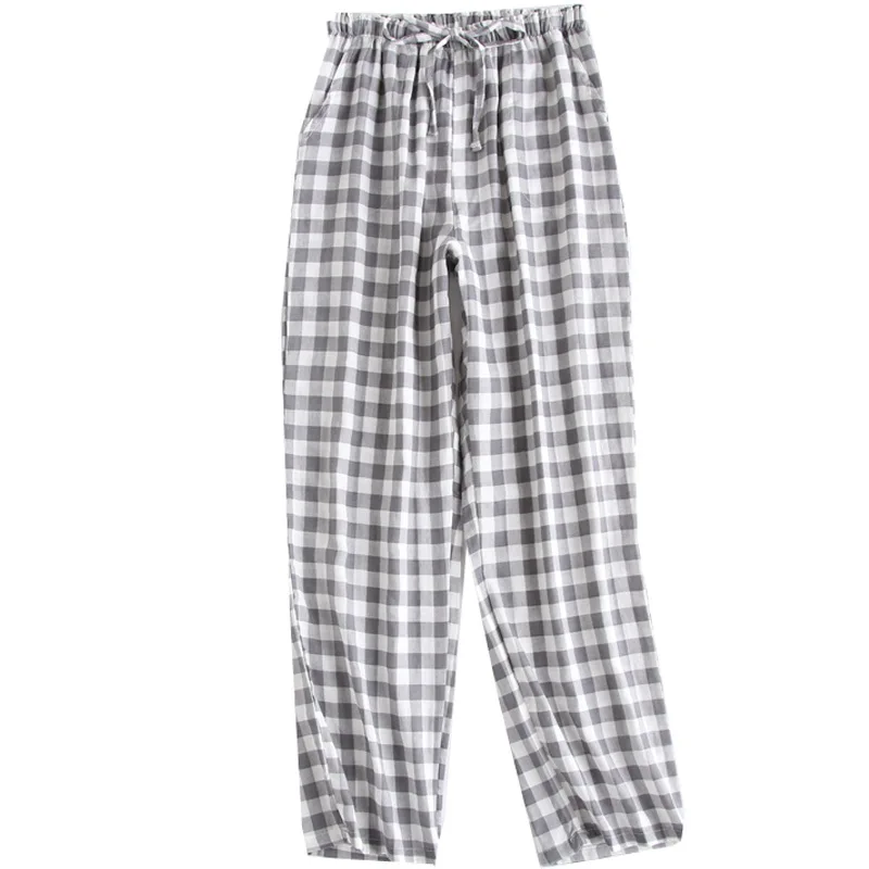 Wholesale Soft Cotton Pajama Pants Plaid Flannel Wide Leg Pyjama Bottoms For Women