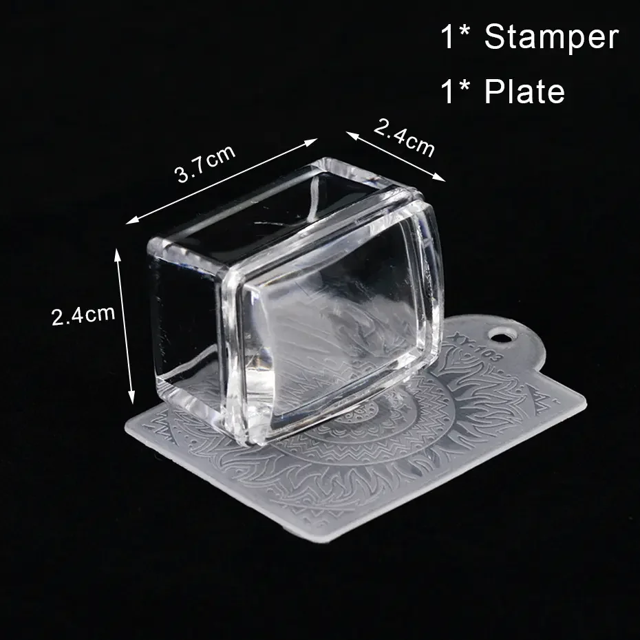 New Nail Stamp Silicone Seal Nail Polish Transparent Nail Stamping French Tip Gel Stamping Printing for Beauty