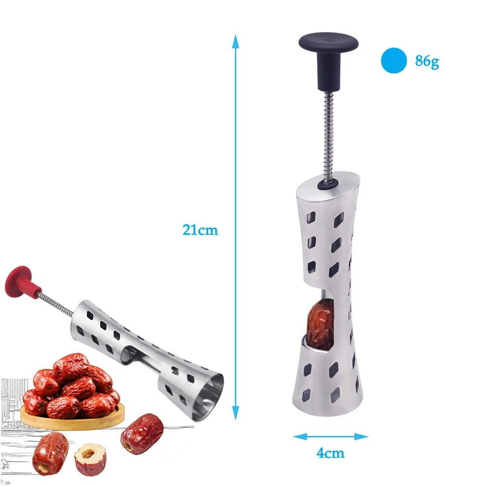 Easy and efficient stainless steel jujube pit remover olive date cherry corer remover tool Kitchen accessory