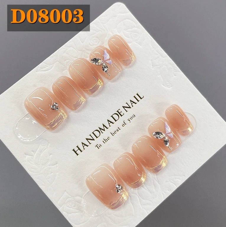 10 Pcs Top Selling  wholesale new fashion fake manicure reusable french full coverage artificial nails women false  nails