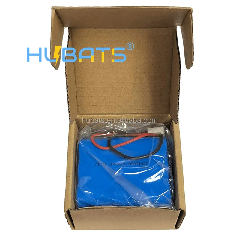 HUBATS 11.1V 5200mAh 6 Cell Lithium ion 18650 57.72Wh Rechange Battery Pack with 2 Pin MTA-100 Connectors