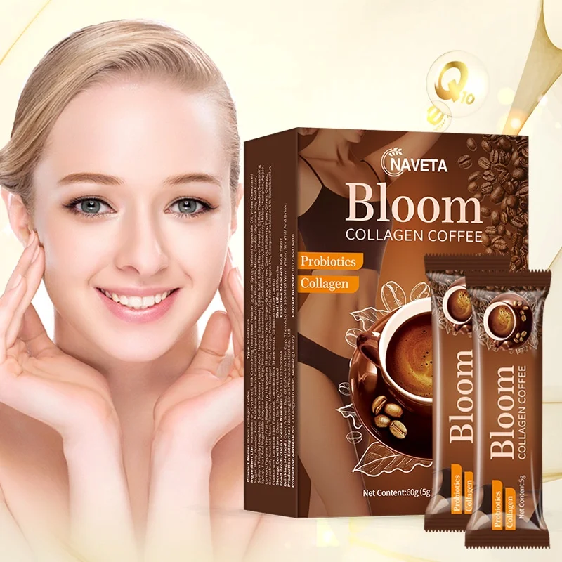 Доступный коллагеновый кофе Bloom Naveta оригинальный чистый напиток 100% Robusta для похудения Кето диета