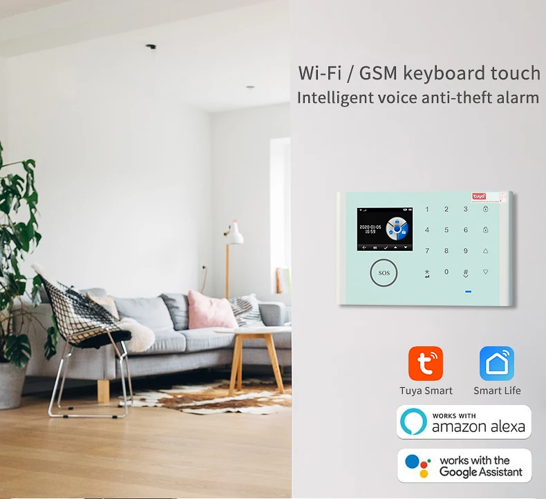 WiFi GSM GPRS 3 IN 1 Network Intelligent Home Alarm System Tuya APP Remote Control 433MHz Home Secure Door Bell Smart Alerto