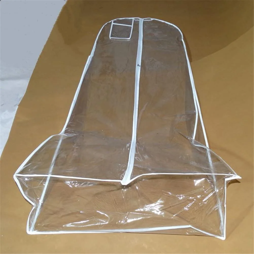 Wholesale Transparent Garment Bags Plastic Zip Lock Waterproof Wedding Dresses pvc Dust Cover Bridal Bags