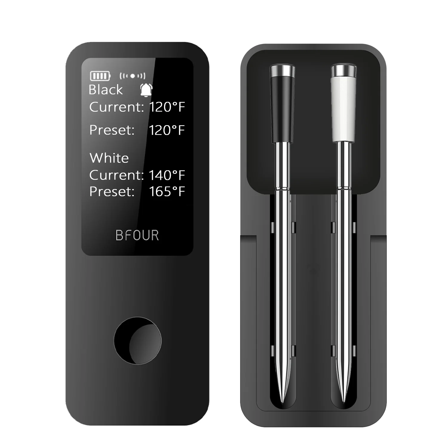 New Arrival 2.4 Inch Large Display Wireless Bluetooth Digital Food Thermometer for BBQ Grill Oven Smoker Air Fryer