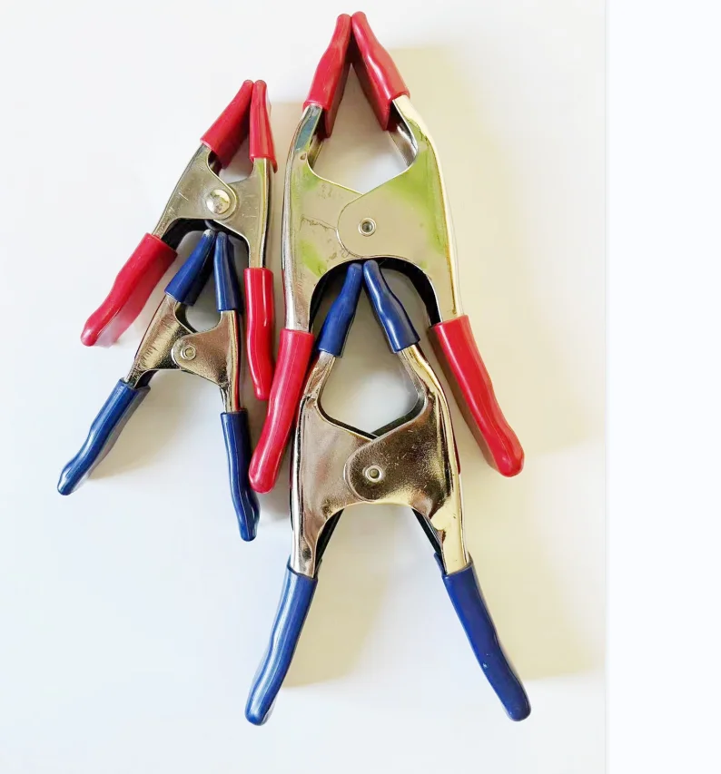 Wholesale 2 4 6 Inch Finger Grips Iron A Type Spring Clamp Heavy Duty Metal Spring Clamps with Rubber Tips Clips