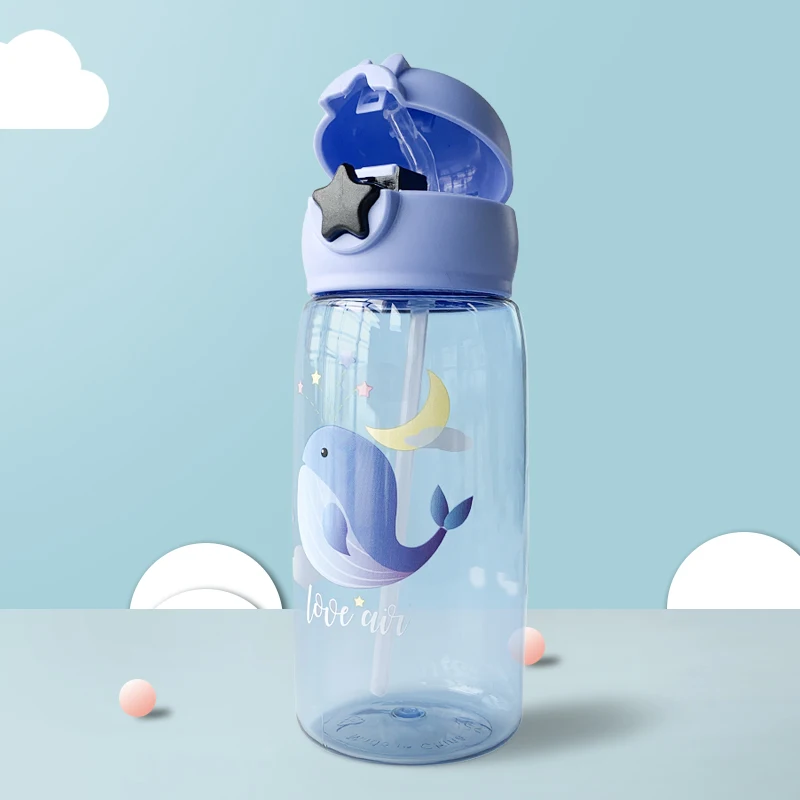 children school bpa free kids drink school Plastic Water Bottle cheap Children plastic water bottle with Inside Straw