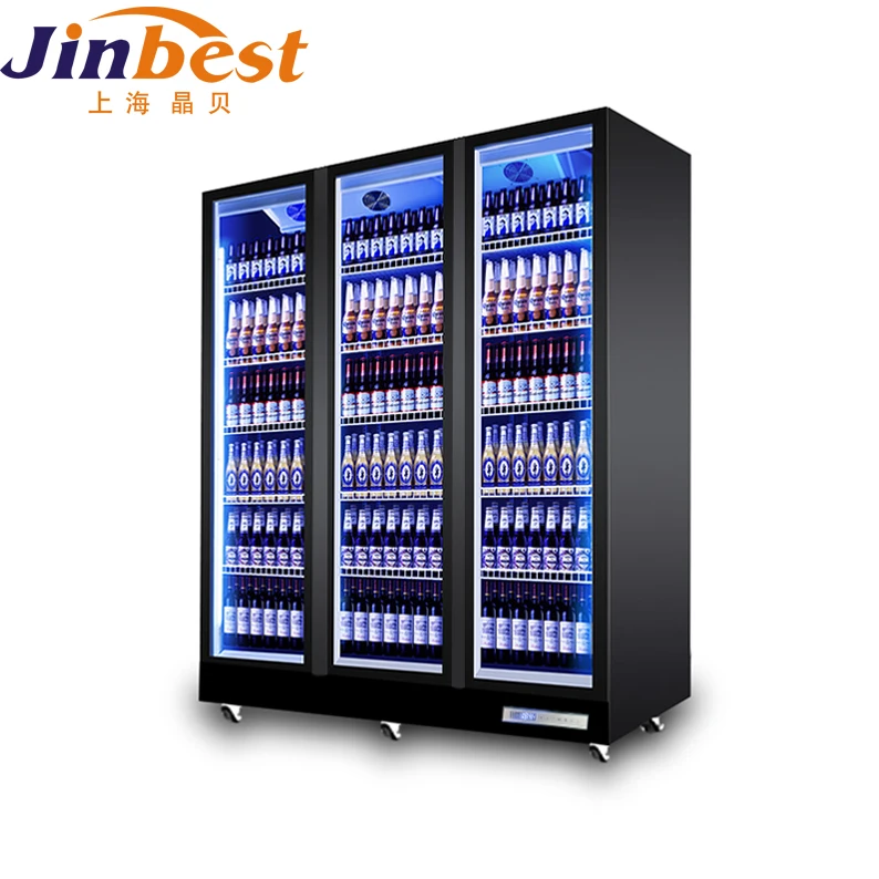 Supermarket Commercial  air cooling 3  glass door   display   cooler