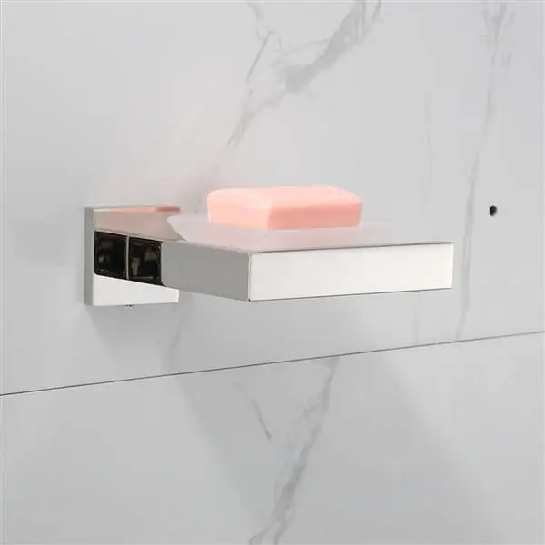 304 stainless steel soap dish square holder with detachable silver bathroom accessories dispenser