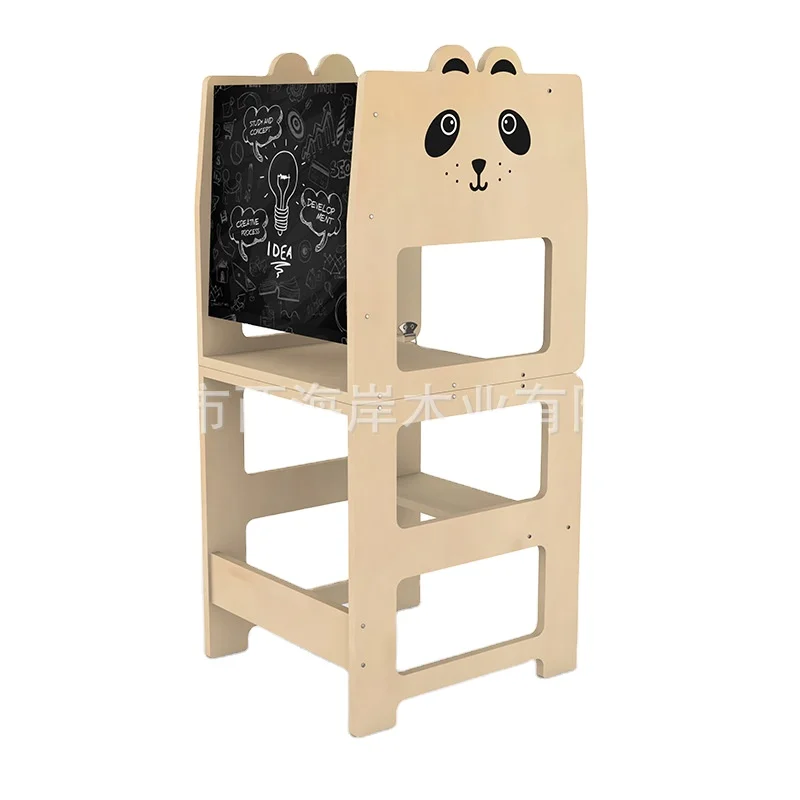 Toddler Step Stool Kids Montessori Learning Tower Adjustable Height Wooden Kids Wooden toddler step stool