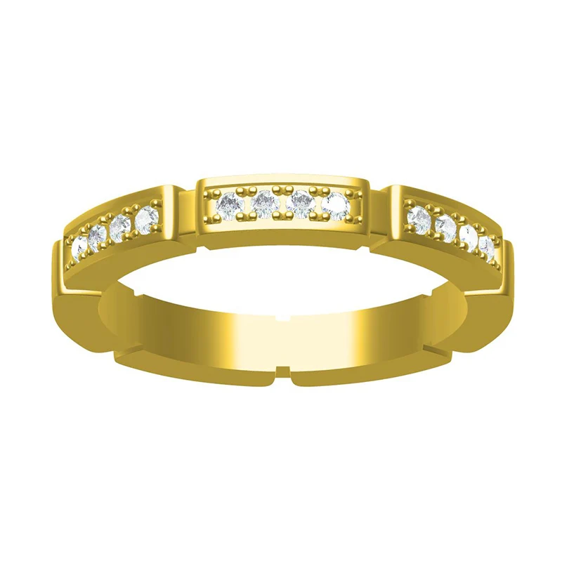 Luxury diamond rings ladies men couples 18K yellow gold love ring