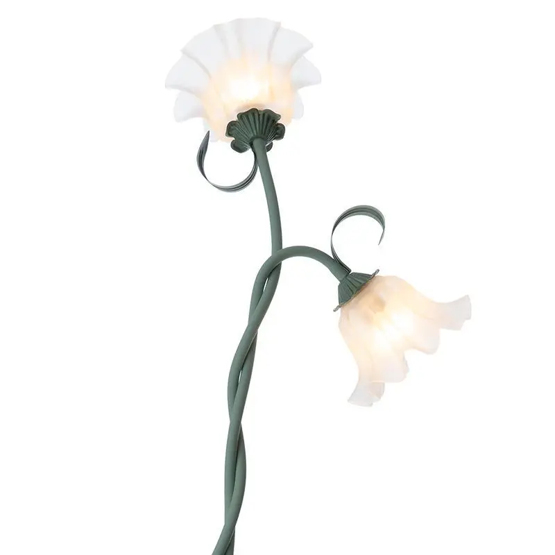 Alien Garden lights Modern Two-Head LED Classic Floor Lamp with White Acrylic Shade Flower Design