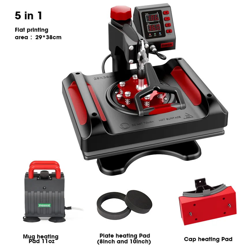Household Five-in 1 Hot Stamping Ironing Printing Logo Trademark Press Heat Sublimation Machine