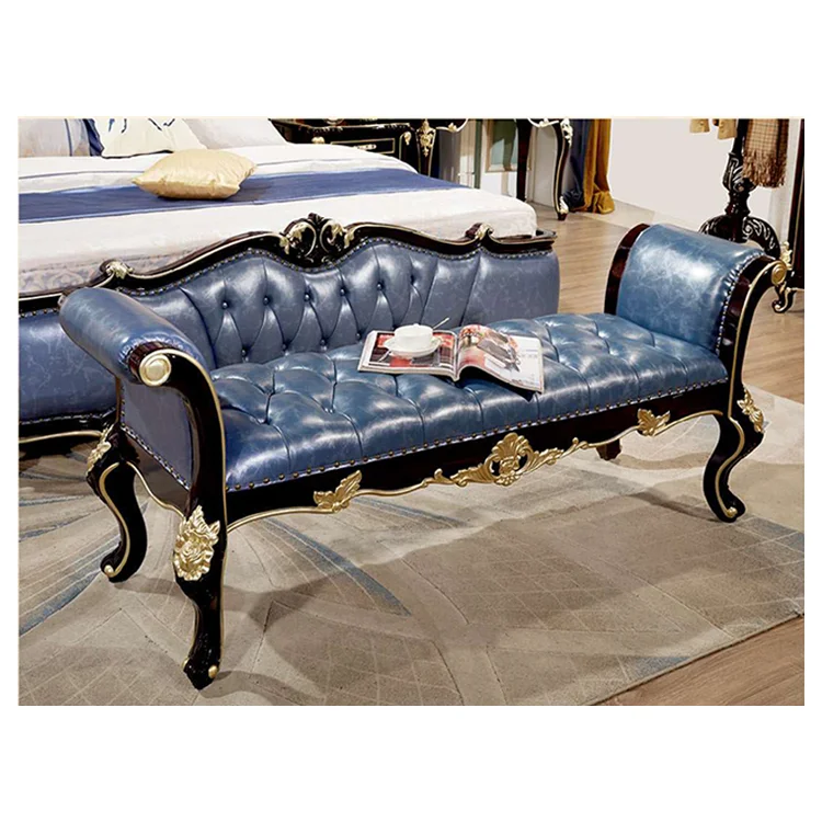 Industrial Style Retro Creative Solid Wooden Changing Shoe Stool Leather Upholstered Bench Sofa Stool For Sale