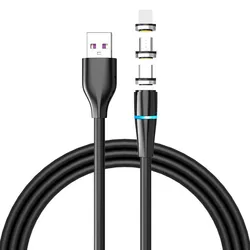 High Quality 3A Cell Phone Cable Magnetic Usb Charger 3 In 1 Usb Charging Data Led Usb cable