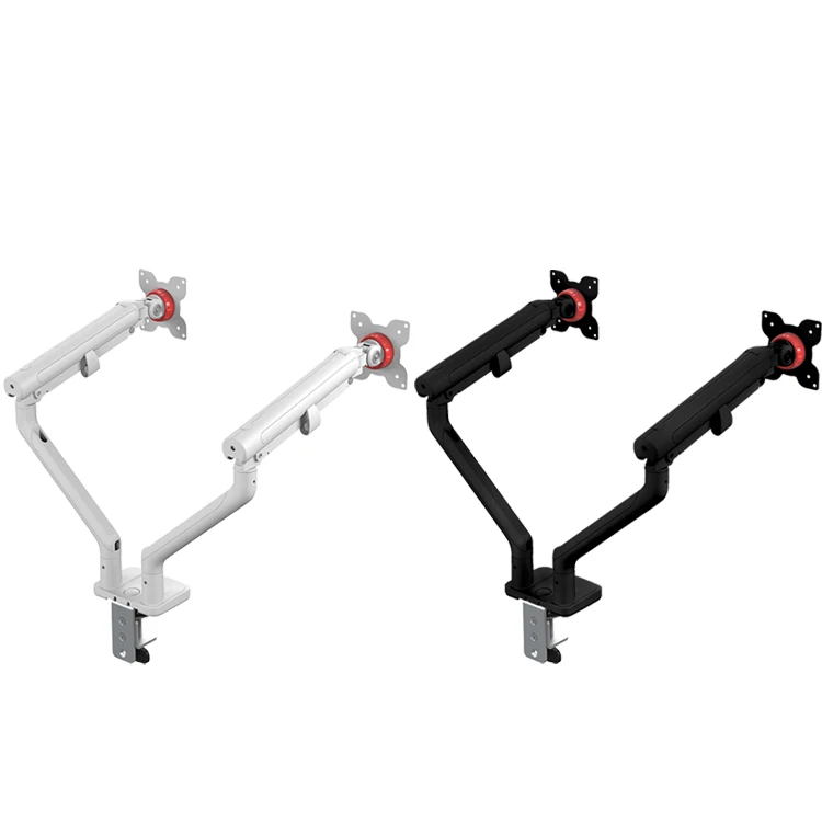 AUKI White 32 inch Vesa Arm UP TO 9 KG VESA Mount Black Dual Monitor Arm monitor stand 2 screens