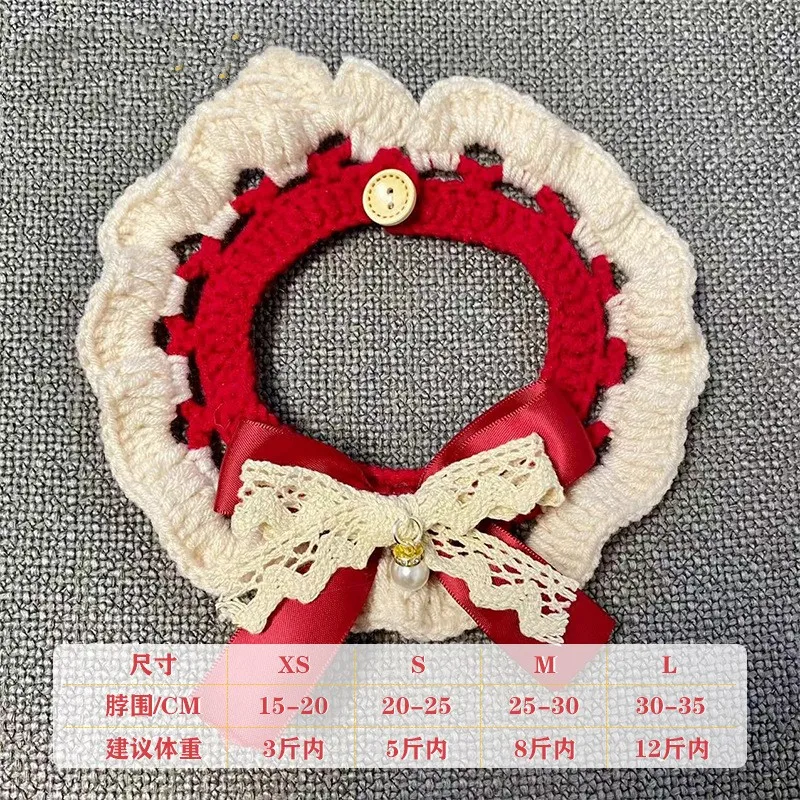 LM0284G Hand woven collars for dogs Dog crochet scarf accessory photograph accessory cute saliva towel
