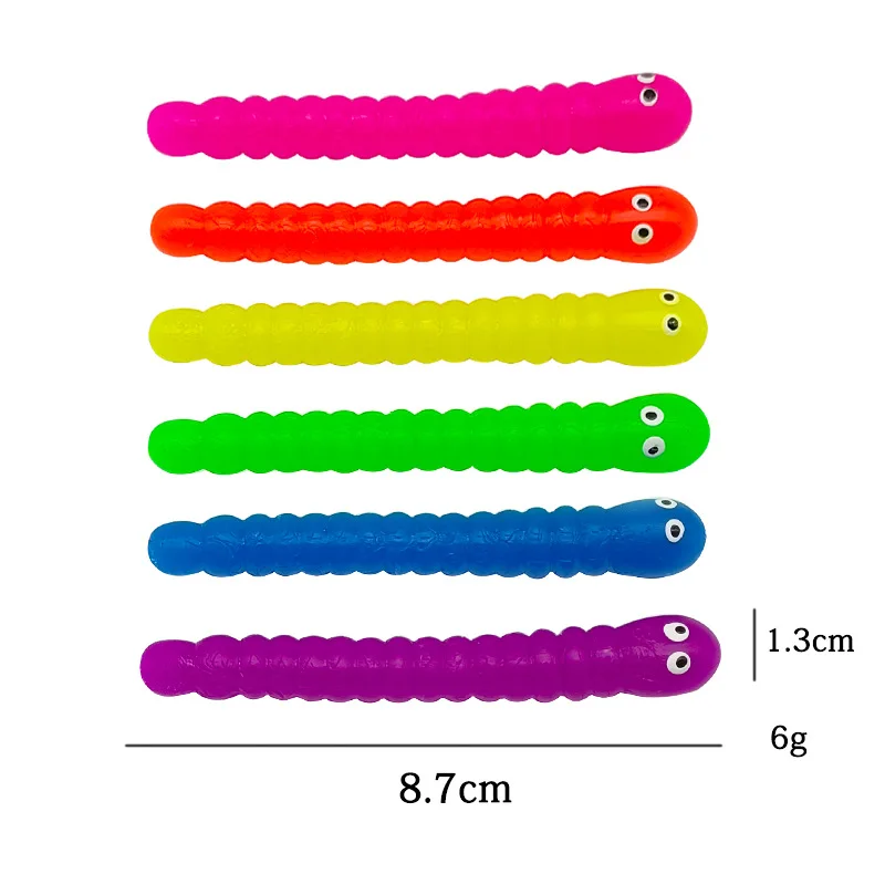New Cheap Relaxing Toys Colorful String Fidgets Sensory Worm Stretchy Caterpillars Fidget Toy for Kids