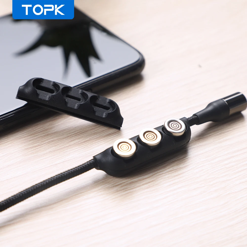  TOPK L16/L35 силиконовый Кабельный органайзер зажим Настольный usb-кабель зажимы для намотки аккуратный держатель