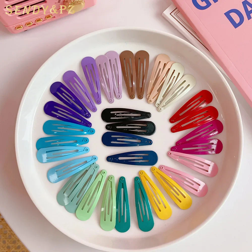Wholesale Hairpins Trendy Candy Color BB Clip Hairpins for Girls Lovely Simple Metal Bangs Clips Hair Accessories
